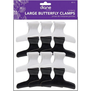Diane Large Butterfly Clamps 12 Pack Black And White #D13
