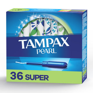 Tampax Pearl Tampons Super Absorbency With Leak Guard Braid, Unscented