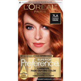L'Oreal Paris Superior Preference Permanent Color, With Shine Serum, Warmer, Lightest Auburn 7 La