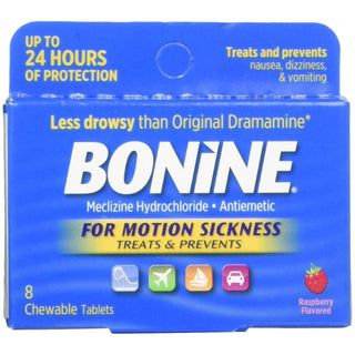 Bonine For Motion Sickness Chewable Tablets Raspberry Flavored