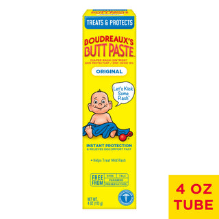 Boudreaux's Butt Paste Original Diaper Rash Cream, Ointment For Baby, 4 Oz Tube
