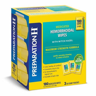 Preparation H Maximum Strength Formula Medicated Wipes
