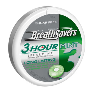 Breath Savers 3 Hour Mint Spearmint Flavored, Made With Neutrazin Sugar Free Mints Tin, 1.27 Oz