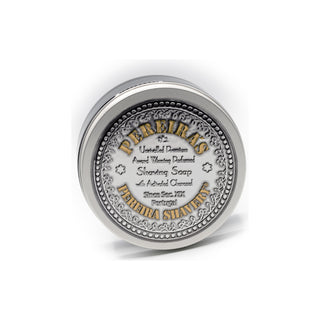 Pereira Shavery Activated Charcoal Aluminum Dish With Cinnamon Orange Aromatherapy Shaving Soap 130g