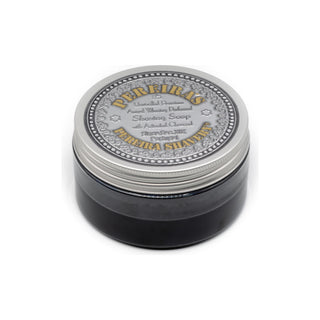 Pereira Shavery Activated Charcoal Aluminum Dish With Cinnamon Orange Aromatherapy Shaving Soap 130g