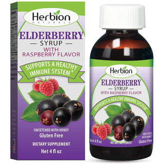 Herbion Naturals Elderberry Syrup 4 Oz Raspberry Flavor Immune Support