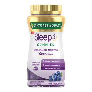 Nature's Bounty Sleep3 10 Mg Melatonin Gummies, Drug-Free Blueberry ( Discontinued)