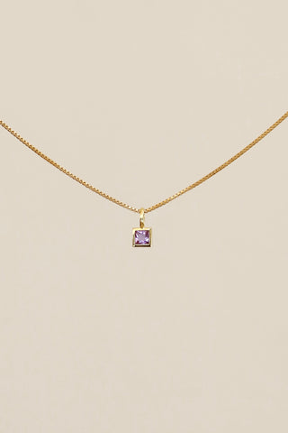 SQUARE BEZEL BIRTHSTONE CHARM