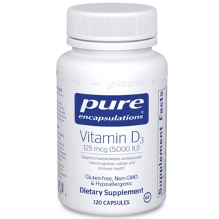 Pure Encapsulations Vitamin D3 125 Mcg 5000 IU, 120 Capsules