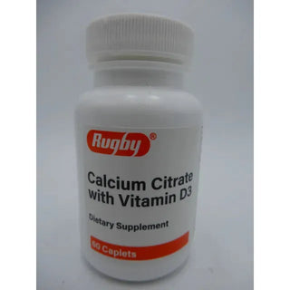 Rugby 2PK Calcium Citrate With Vitamin D3 Supplement, 60 Caplets 880681045008VL