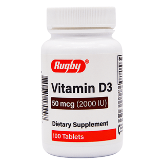 Rugby Vitamin D3, 50 Mcg, Tablets