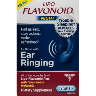 Lipo-Flavonoid Night Ear Heath Supplement With Melatonin 75 Caplets