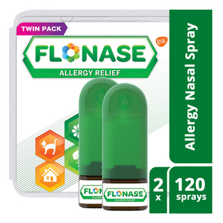 Flonase Allergy Relief, Full Prescription Strength, 50 Mcg, Metered Sprays, Twin Pack