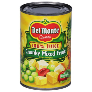 Del Monte Mixed Fruit, Chunky, In 100% Juice 15 Oz