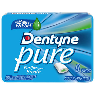 Dentyne Pure Mint With Herbal Accents Sugar Free Gum, 9 Piece Pack