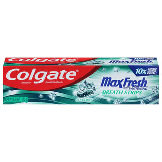 Colgate Max Fresh Toothpaste With Mini Breath Strips Clean Mint - 6oz