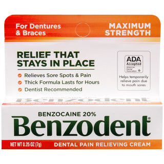Benzodent Dental Pain Relieving Cream - 0.25 Ounce