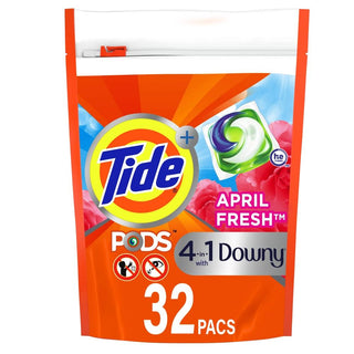 Tide + Pods Pacs 4 In 1 With Downy April Fresh Detergent