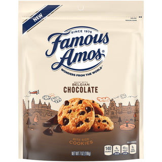 Famous Amos Belgian Chocolate Chip Bite Size Cookies, 7 Oz