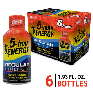 5-Hour Energy 6 Pack Regular Strength Berry Shot 6 - 1.93 Fl Oz Bottles ( Discontinued )