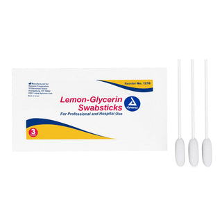 Dynarex Oral Swabstick, Foam Tip, Lemon Glycerin, Box Of 75