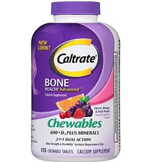 Caltrate 600D3 Plus Minerals Cherry Orange And Fruit Punch 155 Count Calcium Vitamin D3 Chewable Supplement 600mg