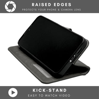 Vegas Premium Leather iPhone 15 Wallet Case with MagSafe | Detachable RFID Blocking Luxury Wallet