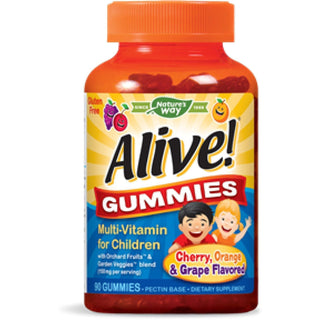 Nature's Way Alive! Kids, Premium Gummy Multivitamin, Cherry, Grape & Orange, 90 Gummies