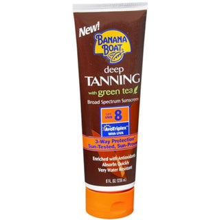 Banana Boat Deep Tanning Sunscreen, Broad Spectrum, SPF 8, With Green Tea
