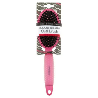 Swissco Pro Oval Hair Brush with Gel Grip, Pink