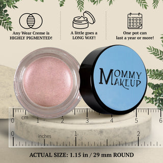 Pink Icing Any Wear Creme - A Waterproof Multi-tasking creme to powder product for eyes, cheeks & lips. Can be worn anywhere