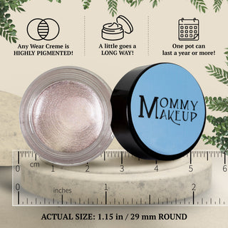 Crystal Any Wear Creme - A Waterproof Multi-tasking creme to powder product for eyes, cheeks & lips. Can be worn anywhere