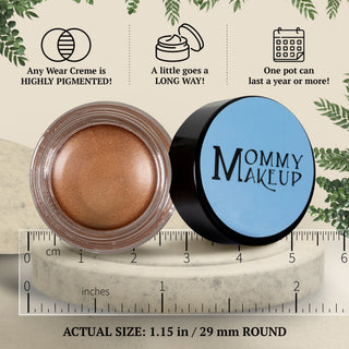 Golden Caramel Any Wear Creme - A Waterproof Multi-tasking creme to powder product for eyes, cheeks & lips. Can be worn anywhere