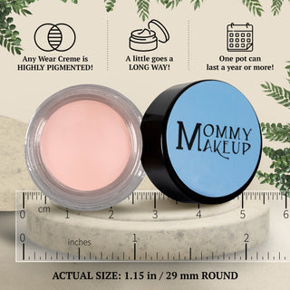 Cashmere Any Wear Creme - A Waterproof Multi-tasking creme to powder product for eyes, cheeks & lips. Can be worn anywhere