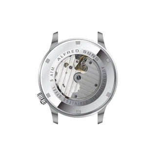 Alfred Sung Automatic II Blue Sunray Dial Silver Bracelet Men's watch