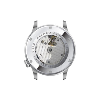 Alfred Sung Automatic II Black Sunray Dial Silver Bracelet Men's watch