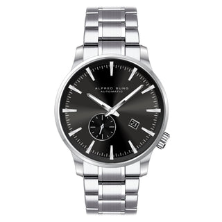 Alfred Sung Automatic II Black Sunray Dial Silver Bracelet Men's watch