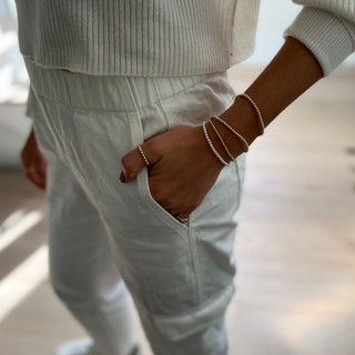 3MM White Pearl Bracelet