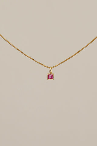 SQUARE BEZEL BIRTHSTONE CHARM