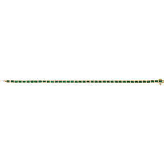 14K Yellow Gold Natural Tsavorite Garnet Line 7" Bracelet