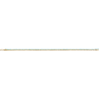 14K Yellow Gold Natural Turquoise Line Bracelet 7 1/2"