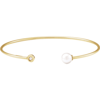 Capucine 14K Gold Pearl & Natural Diamond Cuff Bracelet