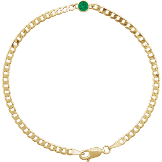 Noéline Pavé 14K Yellow Gold Natural Emerald Link Bracelet