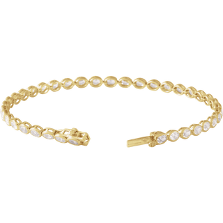 14K Yellow Gold Lab-Grown Diamond Line Bracelet 7"