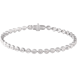 14K Yellow Gold Lab-Grown Diamond Line Bracelet 7"