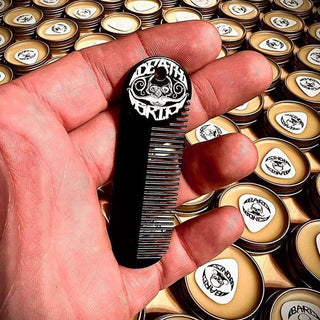 Death Grip Steel Mustache & Beard Pocket Comb 3.25 x 1 inches