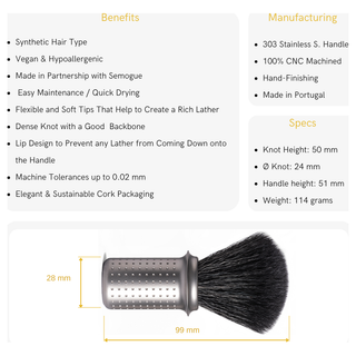 Tatara Masamune Synthetic Shaving Brush - Matte