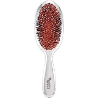 Classic Signature Silver Paddle Boar Bristle Hair Brush