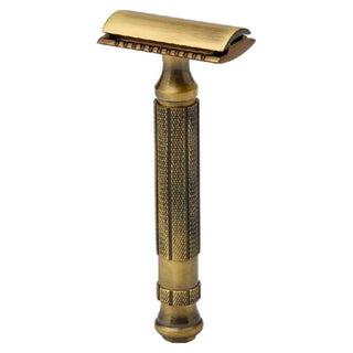 Pearl Antique Brass Closed Comb Classic Safety Razor L-55 CC