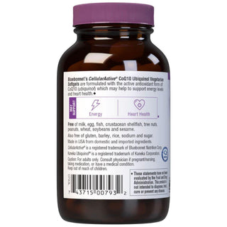 Bluebonnets CellularActive CoQ10 Ubiquinol 60 Vegetarian Softgels